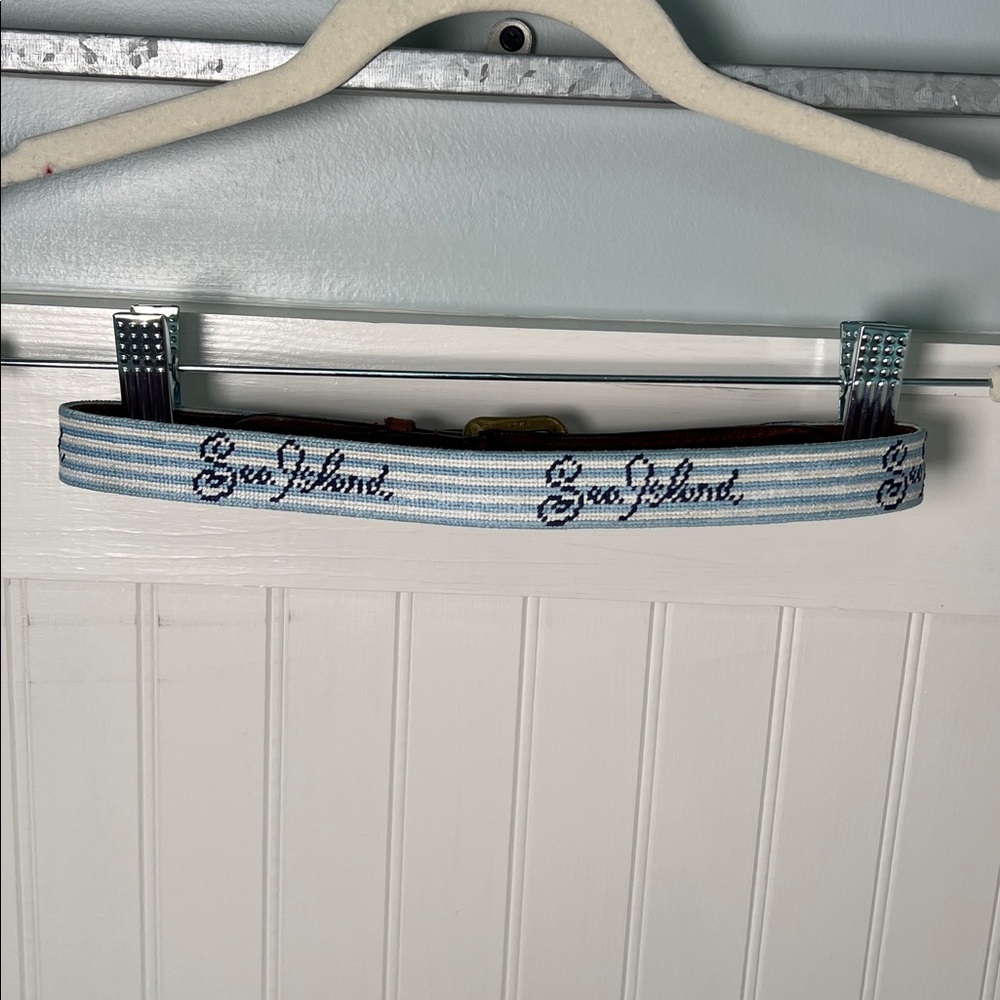 Boys, Smathers & Branson Sea Island belt size medium hand, stitched needle point